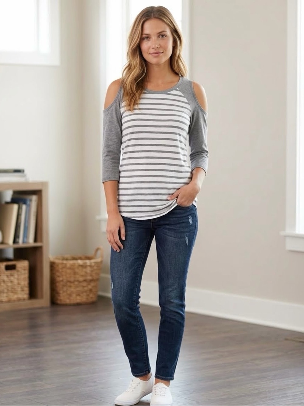 SO 3/4 length sleeve relaxed fit shirt
